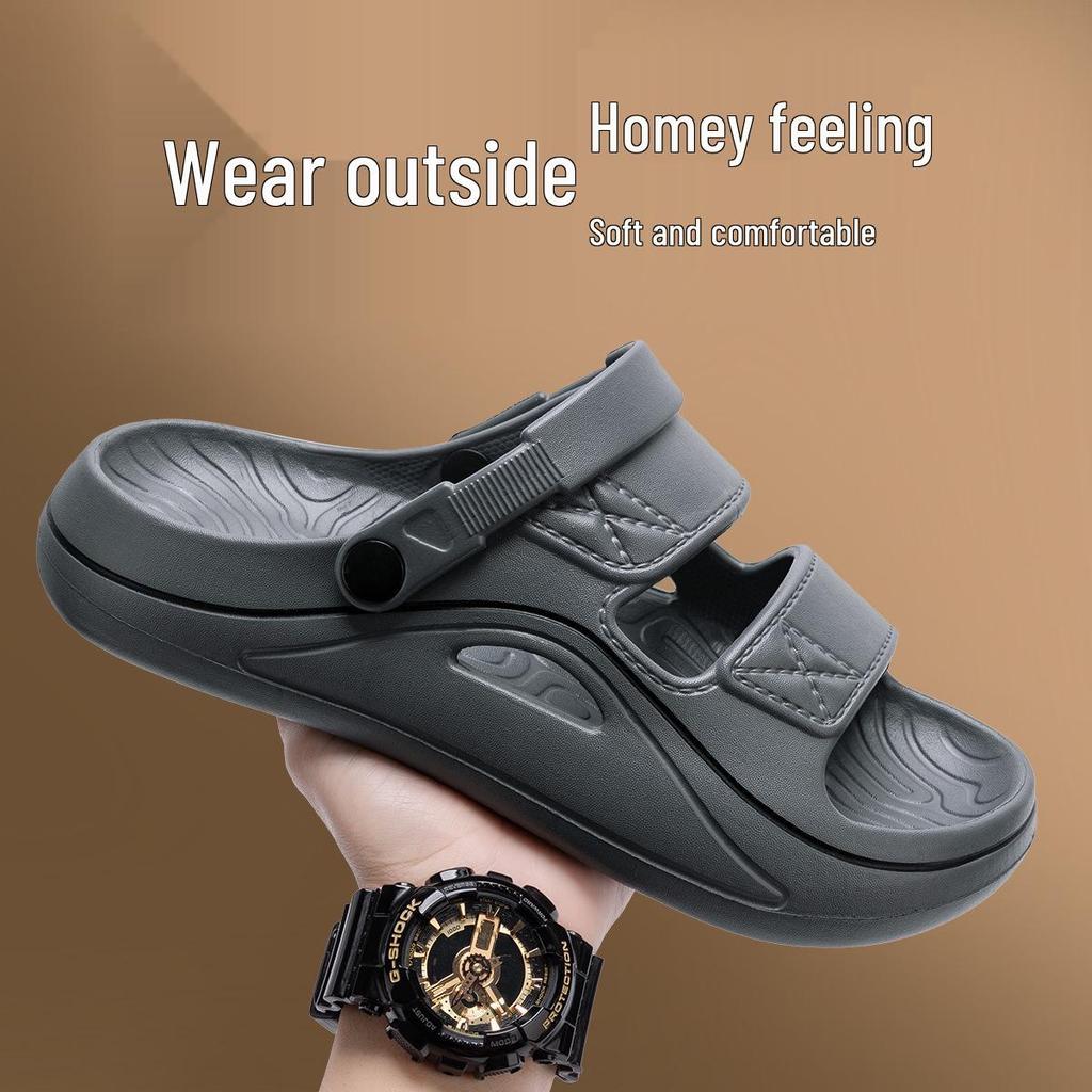סנדלי קבקבי חוץ לגברים עם סוליה עבה מונעת החלקה - שקטים, ללא ריח, נוחות קיץ לנהיגה והליכה