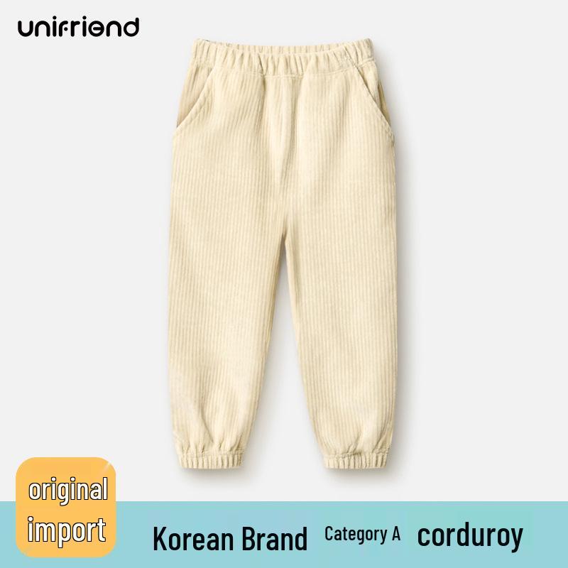 Unifriend Kids' Thick Corduroy Lantern Pants - Autumn/Winter, Korean Style for Baby Boys & Girls