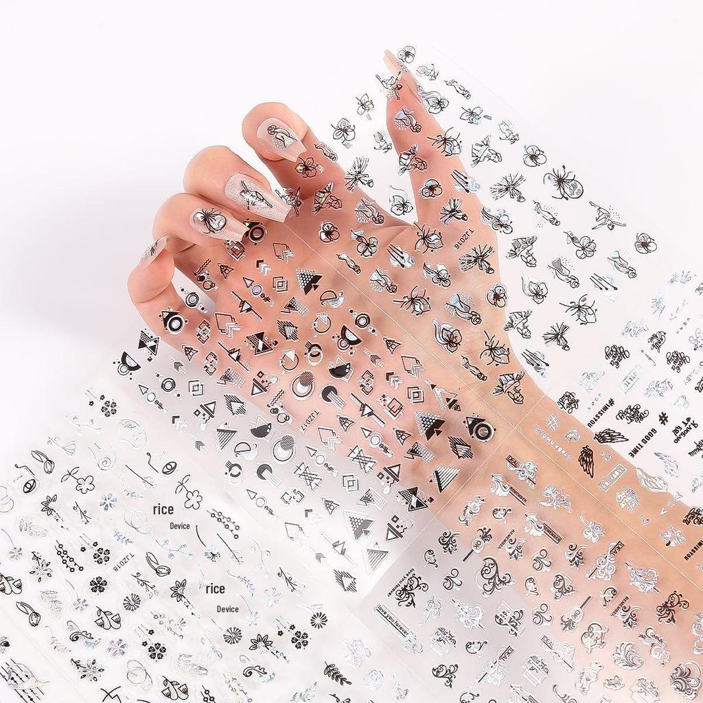 Gold 3D Self-Adhesive Full Cover Nail Stickers for Kids - Wearable Manicure Decals
