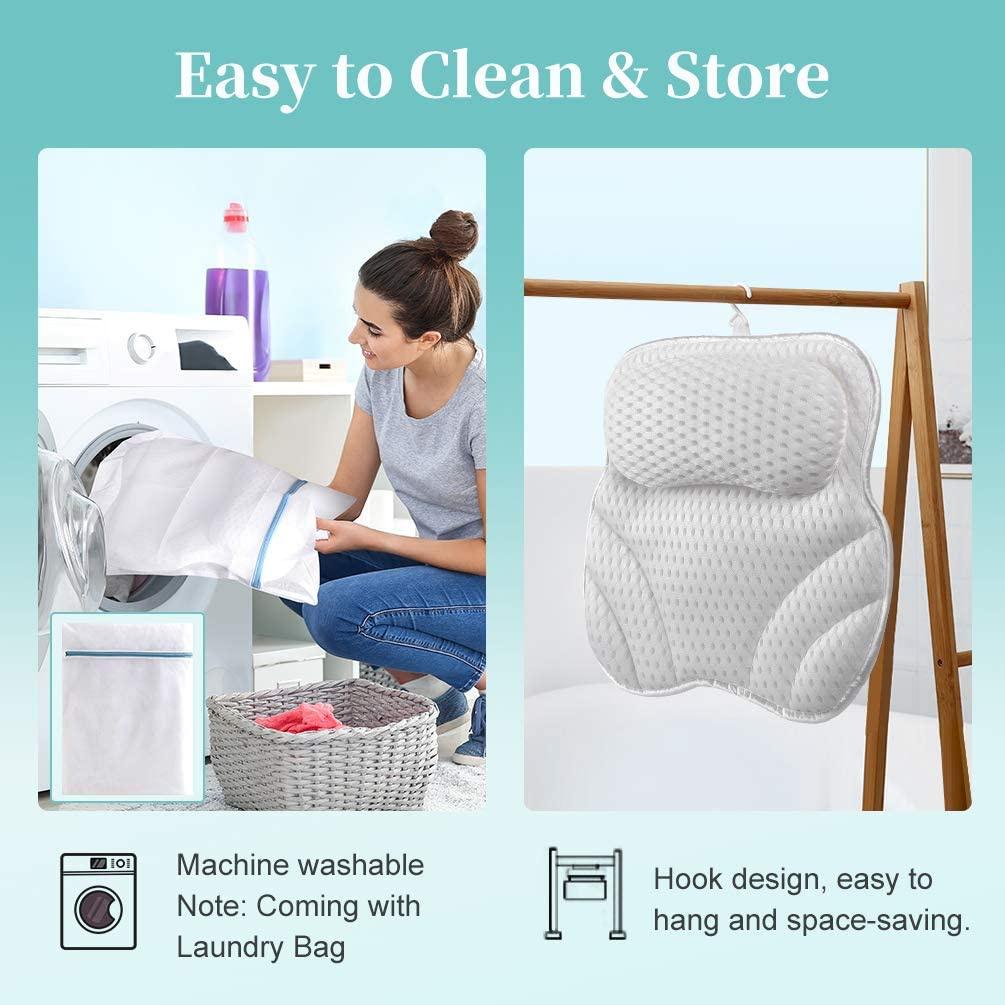 Cuscino Ergonomico Per Vasca Da Bagno In Rete 3D – 6 Ventose Antiscivolo Per Supporto Di Collo E Schiena, Adatto A Tutte Le Vasche