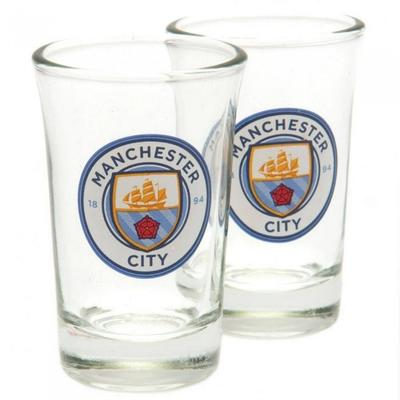 Manchester City FC Wordmark Shot Glass (Pack of 2)