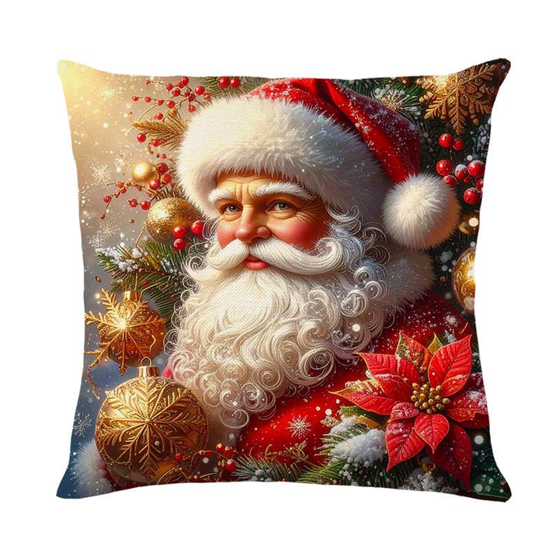 High-end Christmas Throw Pillowcase Core-free Polyester Bedside Cushion Printed Sofa Cushion