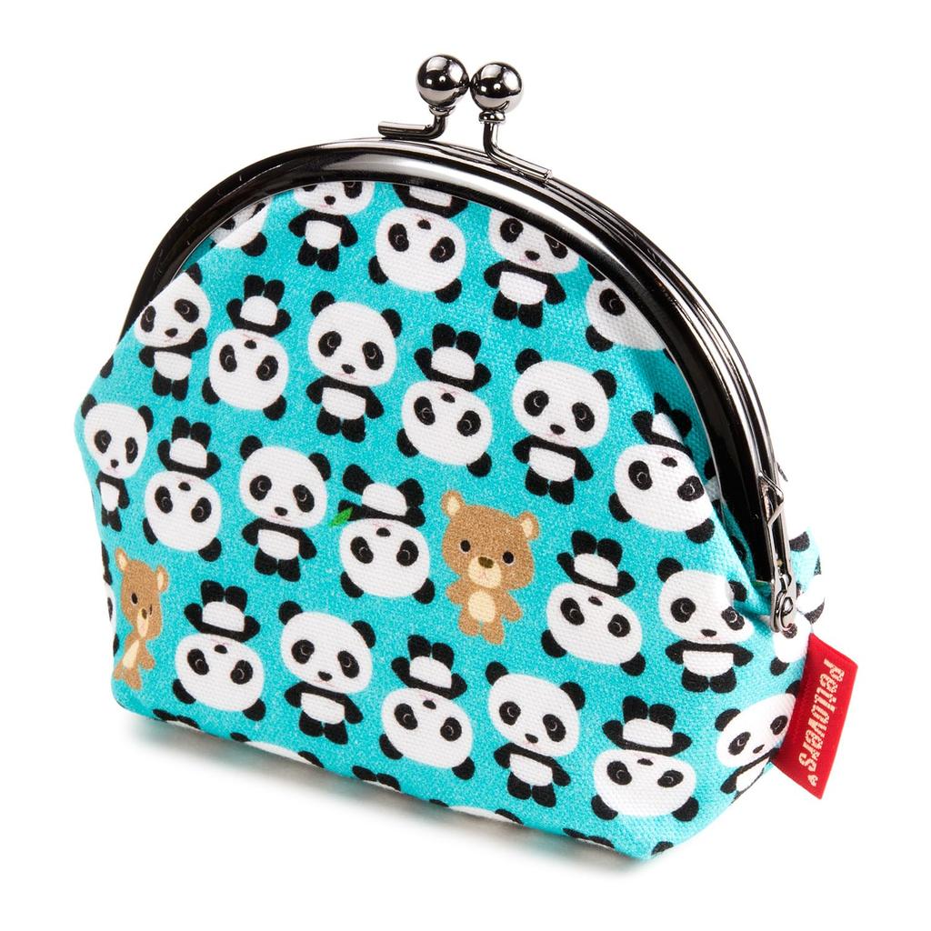 Pet Lovers HappyFabric Clasp Pouch Panda Blue 3.8-inch GS-106B