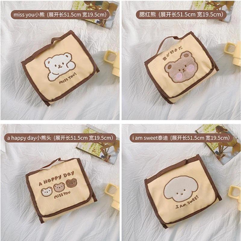 Portable Cute Girl Foldable Bear Portable Portable Portable Wash Bag Storage Bag Large Capacity Travel Makeup Bag Storage Bag
