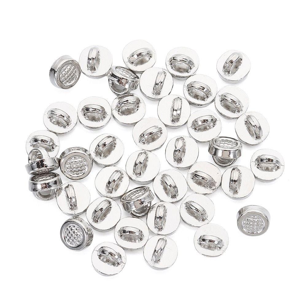 50pcs New 4mm Round Shape Buttons DIY Mini Ultra-small Buckles Metal Shoes Buckles 1/6 Clothing Buckles Accessories