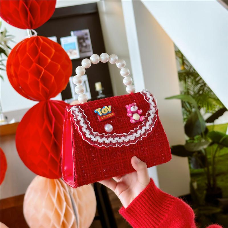 Princess Lovely Style Red Bag For Girls With Cartoon Design Perfect For New Year Gifts And Everyday Adventures