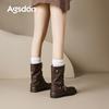 Brown short boots new autumn thick-soled retro knight boots trousers western fashion boots