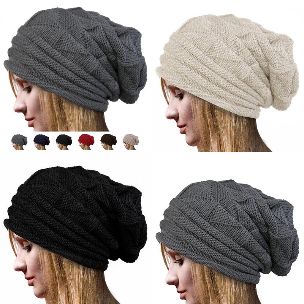 Cozy Fashion Spring Winter Slouch Ski Crochet Knit Slouchy Beanie Beret Hat For Women
