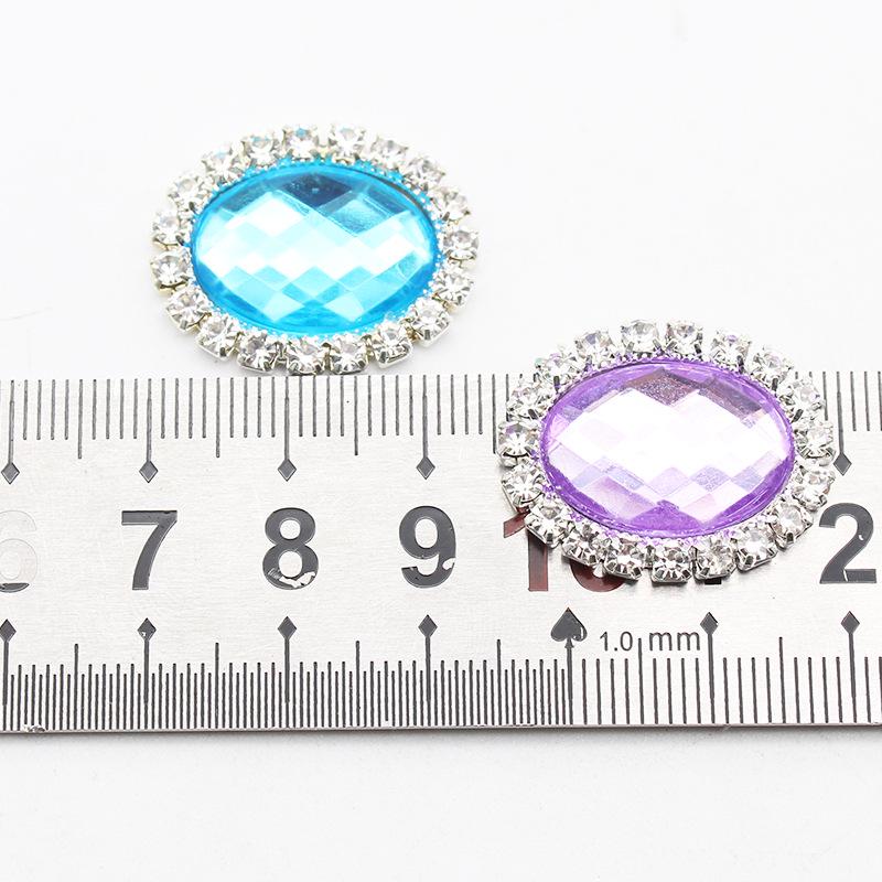 20x24mm Oval Acrylic Rhinestone Flatback Buttons for Handmade Jewelry and DIY Clothing Accessories