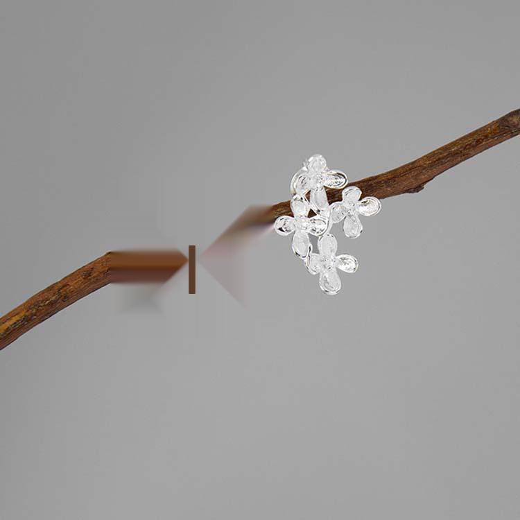 Fashion Elegant Creative S925 Sterling Silver Gold-Plated Four Flowers Stud Earrings