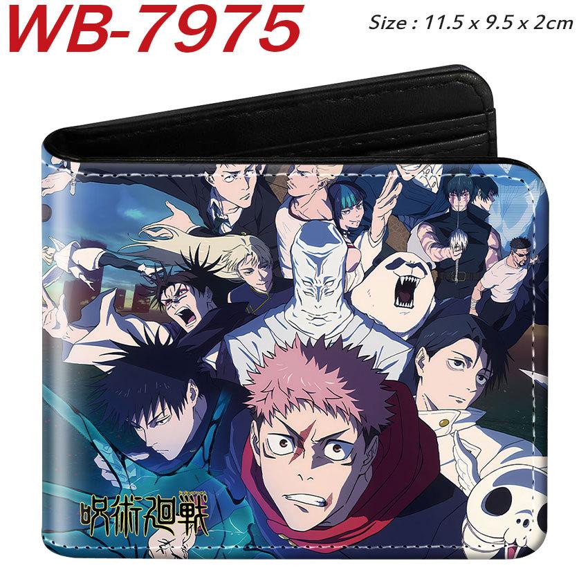 Jujutsu Kaisen Anime Geldbörse Bedruckte Leder Geldbörse Große Kapazität Verschleißfest Kurz gefaltete Münzbörse für Studenten 1 Stück