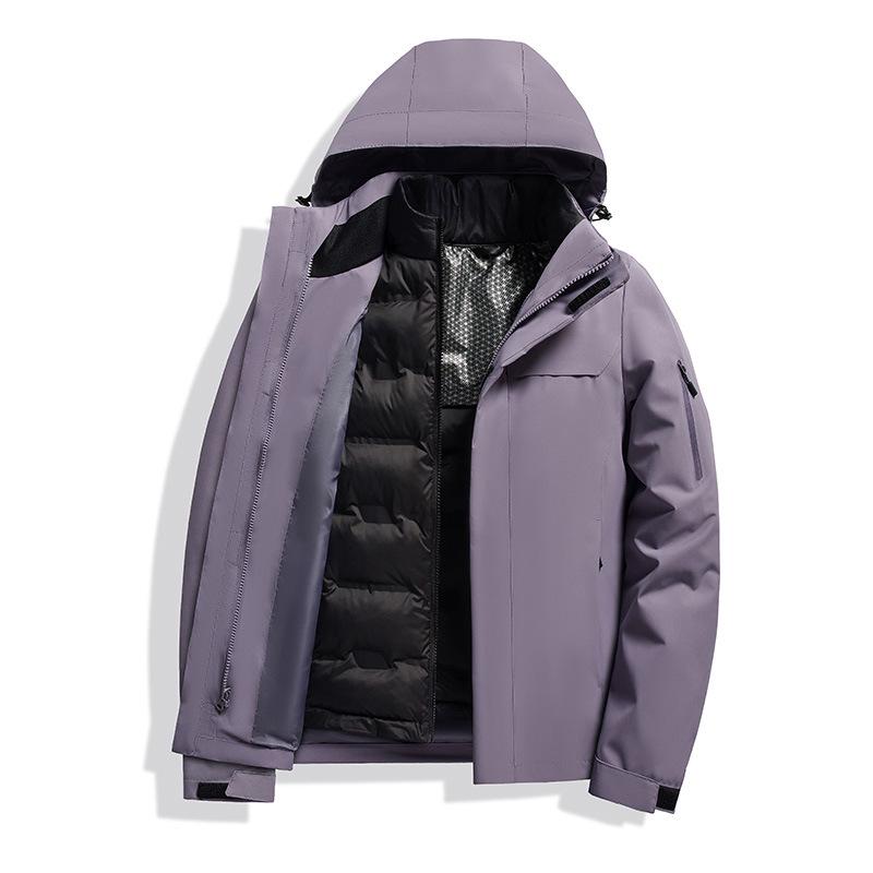Мужская съемная куртка 3 в 1 для активного отдыха: Ветрозащитный, Водонепроницаемый, Теплый 3XL