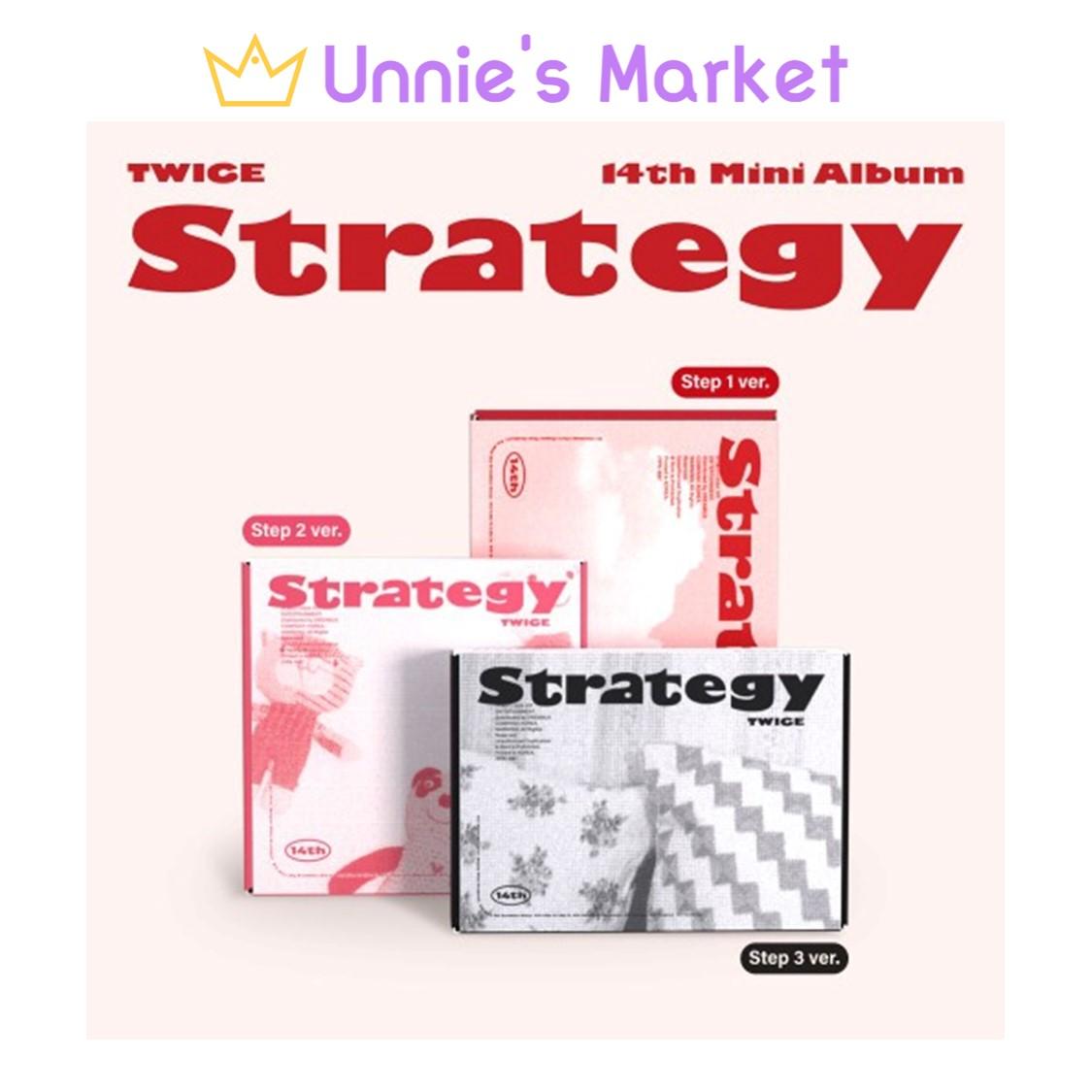 

[Предзаказ/САЙТ POB/СЛУЧАЙНЫЙ] TWICE - STRATEGY 14th Mini Album (Шаг 1 версия. Шаг 2 версия. Шаг 3 версия) + Бесплатный подарок No Poster_JYP SHOP POB_Random ver.
