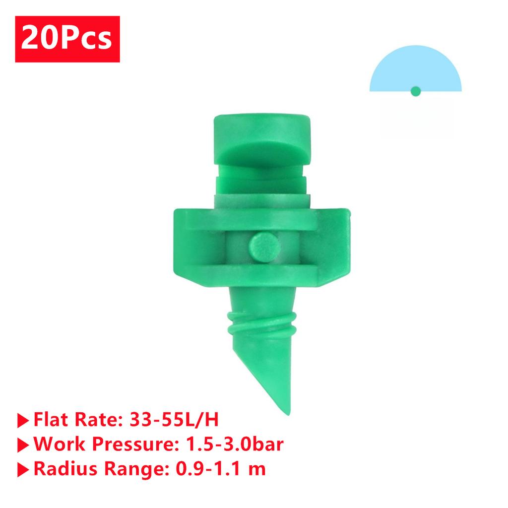 Refraction Nozzle and Spiked Holder Kit 90/180/360 Degree Spraying Head for Garden Lawn Drip Irrigation Micro-Spraying 20/100Pcs