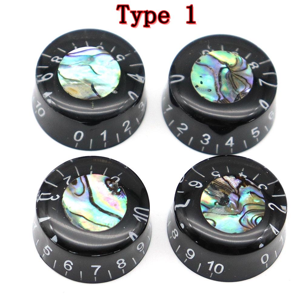 

4pcs Abalone Circle Electric Guitar Top Hat Knobs Speed Volume Tone Control Knobs for LP Style Electric Guitar Parts Replacement