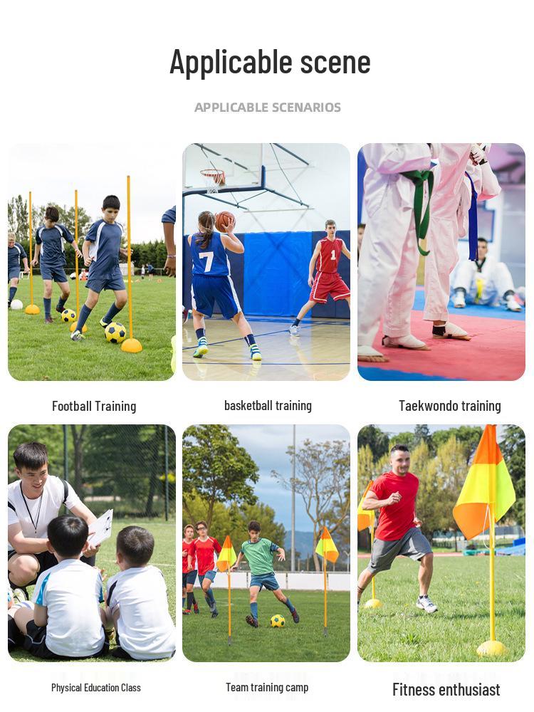 Sporttrainingsstange für die Sekundarstufe: Schlangenförmiger Laufstock mit Fußball-Eckfahne