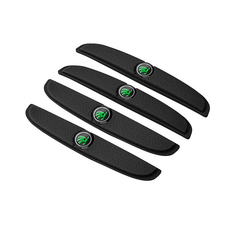 MIII6 4Pcs Rubber Anti Collision Strip Car Door Rearview Mirror Protector Stickers For Skoda Octavia Rapid Kodiaq Superb Karoq Fabia