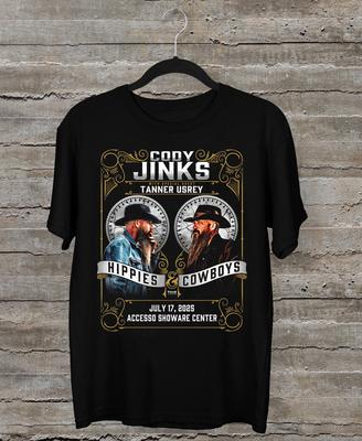 NEW Cody Jinks Hippies Cowboys Tour 2025 Black All Size Shirt BT153 Unisex T-Shirt