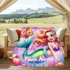 1PC Custom Name Mermaid Adventure Nemo Outdooor Flannel Blankets Patterns Throw Blanket All-Season Soft Gift for Couch, Bed, Camping Gifts