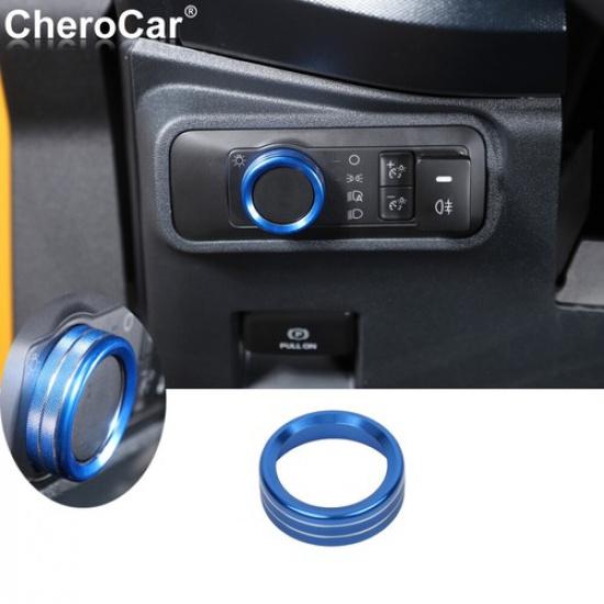 Blue Headlight Switch Knob Trim Ring Cover for Ford Bronco & Sports/F150 -25