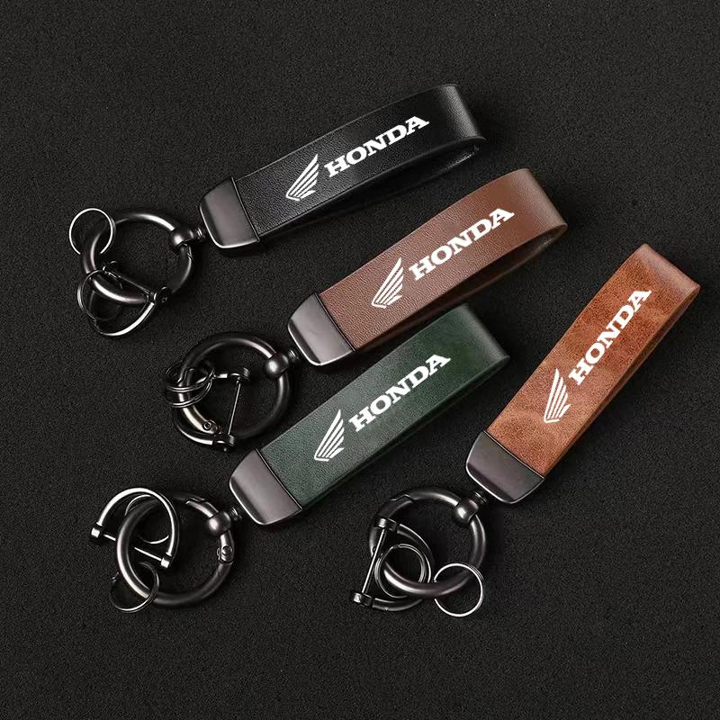 High-Grade Leather Motorcycle Keychain Keyring For Honda CBR 125R 954 600 650F 650R 1100XX 1000F CBR 600RR 1000RR AccessoriesOW3