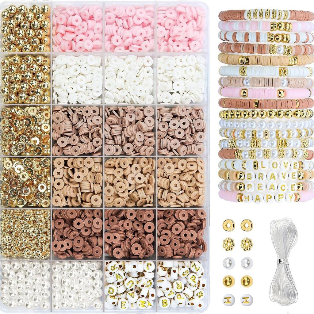 24 Grid Clay Bead Soft Pottery Sheet Diy Jewelry Accessories Kit Ccb Bead Bead Necklace Bracelet Production