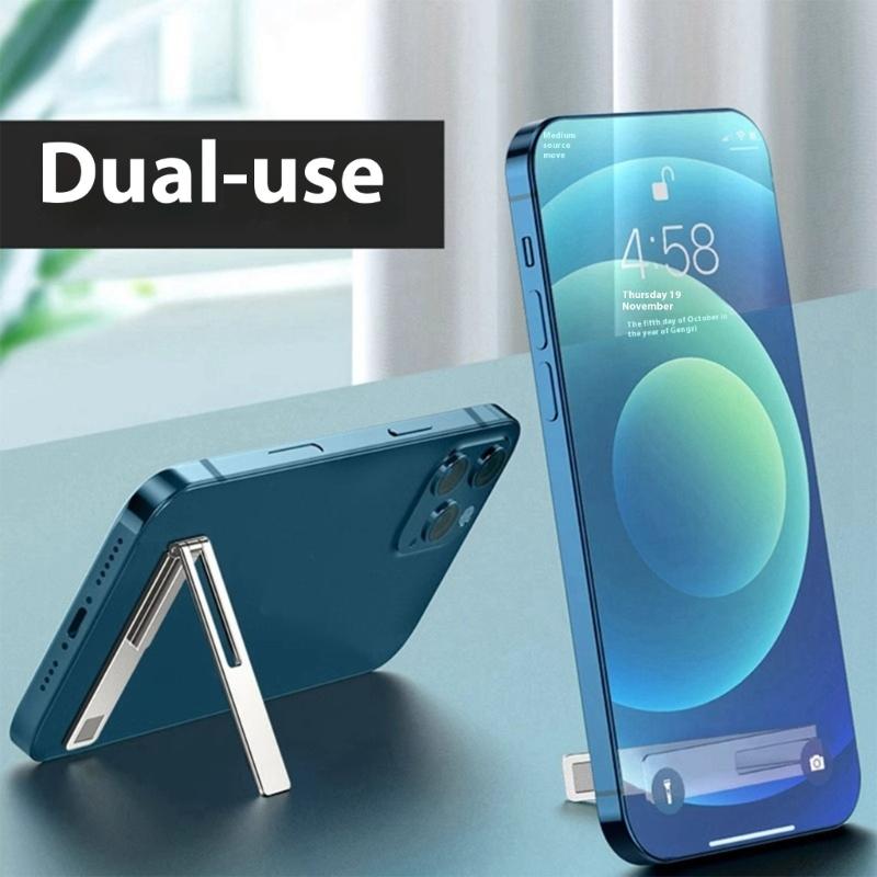 Thin Metal Phone Grip Mount Foldable Double Designs Phone Stand Invisible Mobile Phone Mount for Tablets & Smartphone