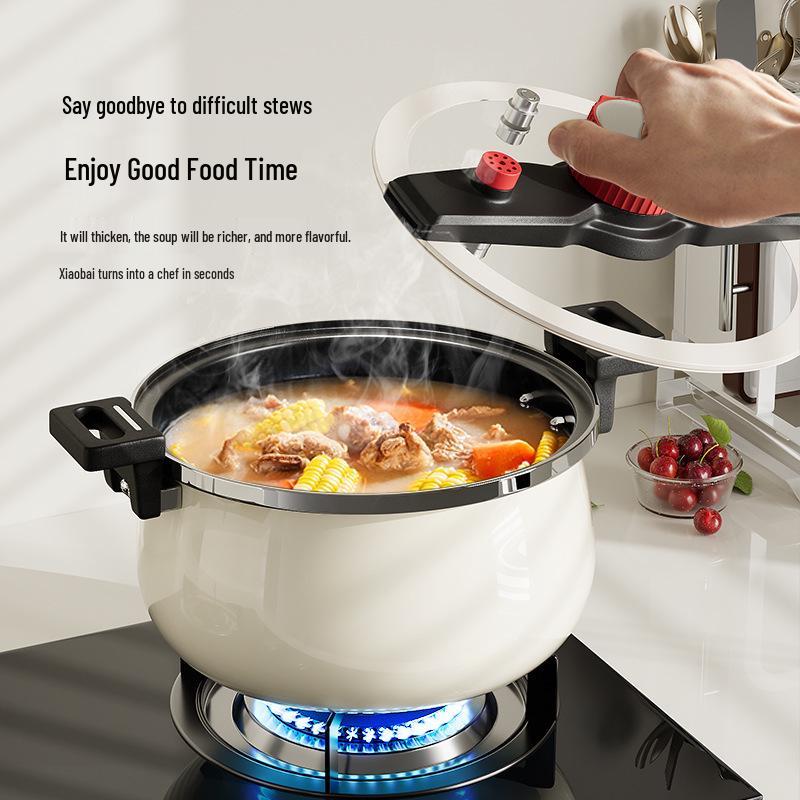 Pressure-Resistant Non-Stick Soup Pot for Gas & Induction Stoves, Safe & Explosion-Proof, Perfect for Soups & Stews.