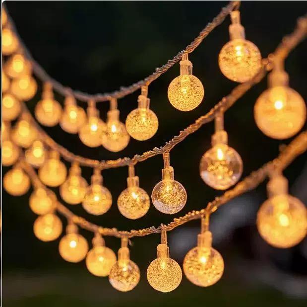 JOYBLISS LED Solar String Lights Outdoor 60 Leds Waterproof Crystal Globe Lights with 8 Modes Garden Light for Patio Party Tree Decor