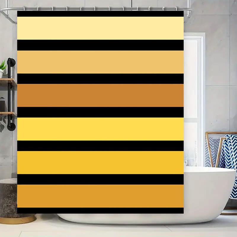 

Modern Bathroom Decor: Striped Shower Curtain Set For Your Home S Relaxing Oasis Neutral Colors Perfectly Blend With Any Dcor T W60H190(CM)-1 Pcs