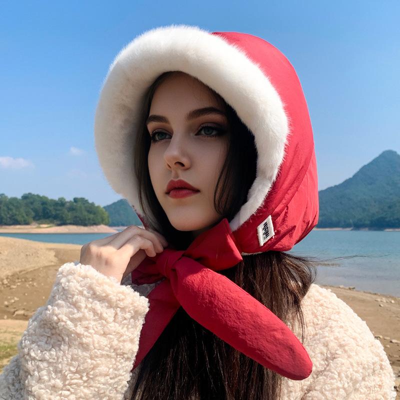

Lei Feng Hat Korean Version of Outdoor Riding Season Cold Protection and Warmth Thickened Baotou Hat Big Head Surround Bag Dual Purpose