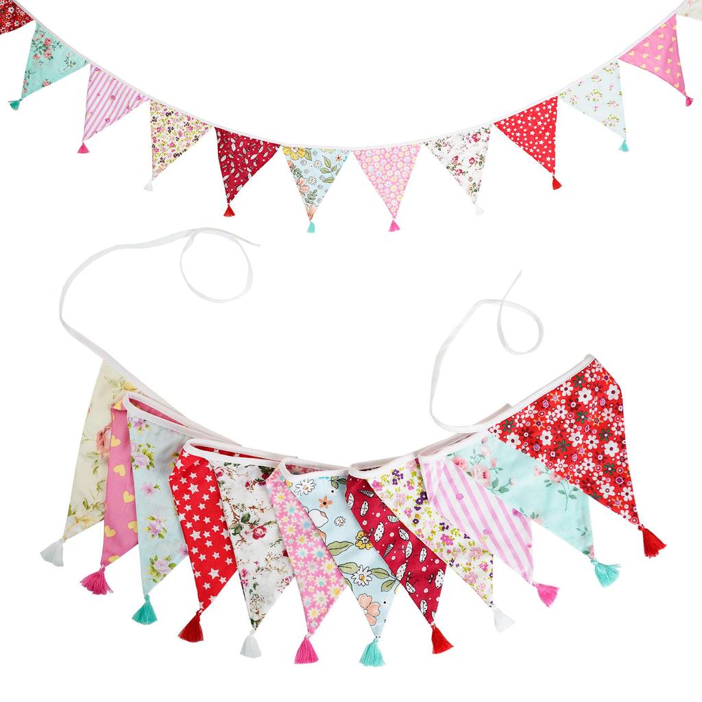 Nordic Cotton Tassel Triangle Bunting for Weddings, Photos, and Kindergartens