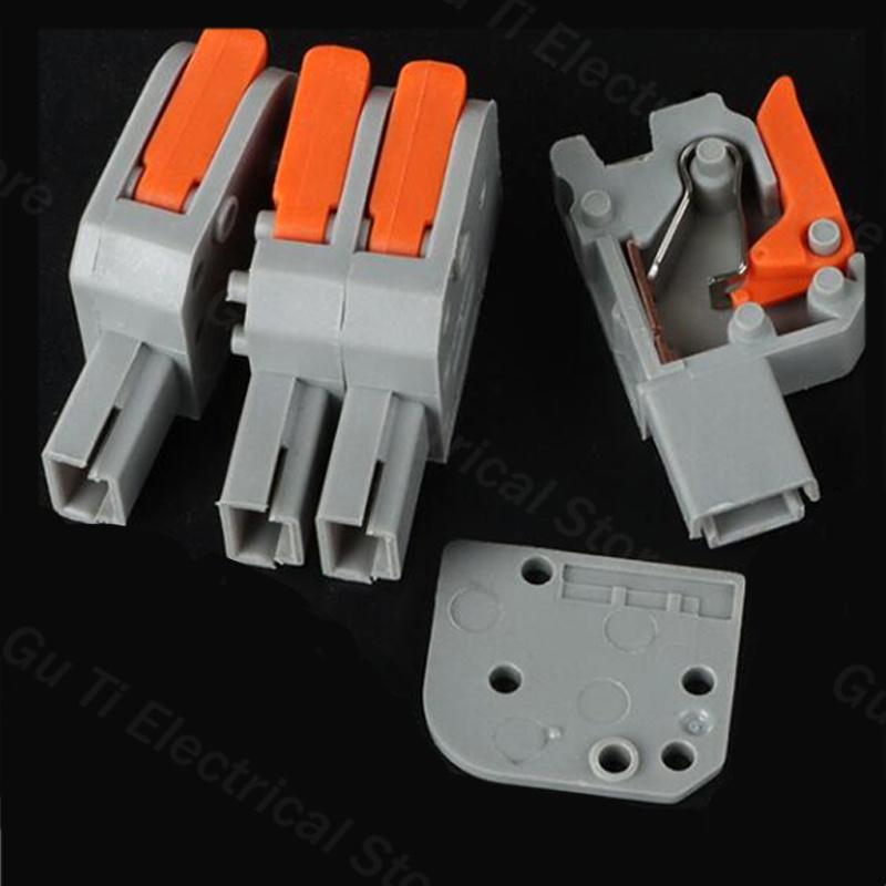 Male Female Docking Mini Quick Wire Connector Universal Compact Electrical Wiring Connectors Push-in Conductor Terminal Block Plug Connectors 4