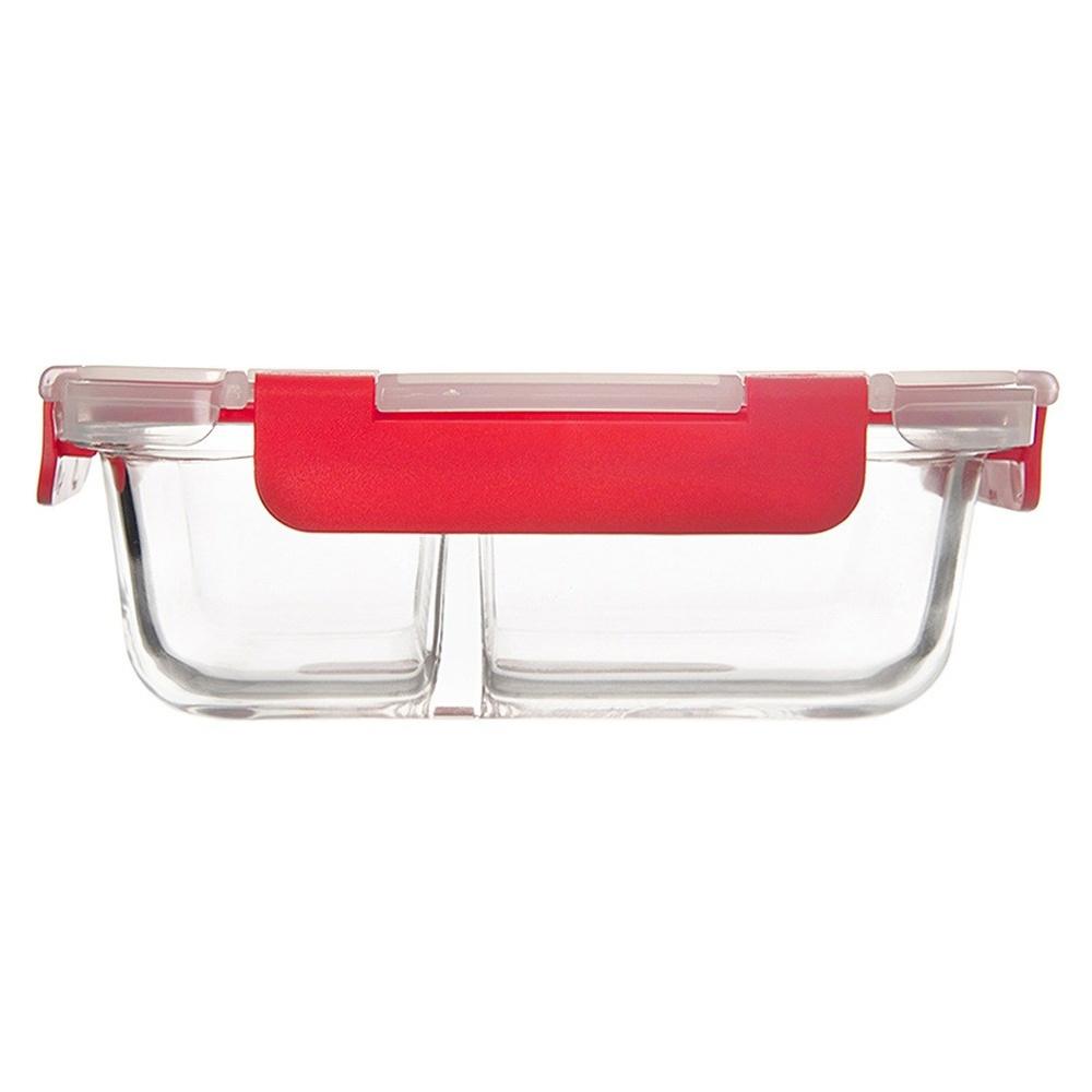Delad Köksbehållare i Glas för Mat med Tätningslock Lunchlåda 550 ml