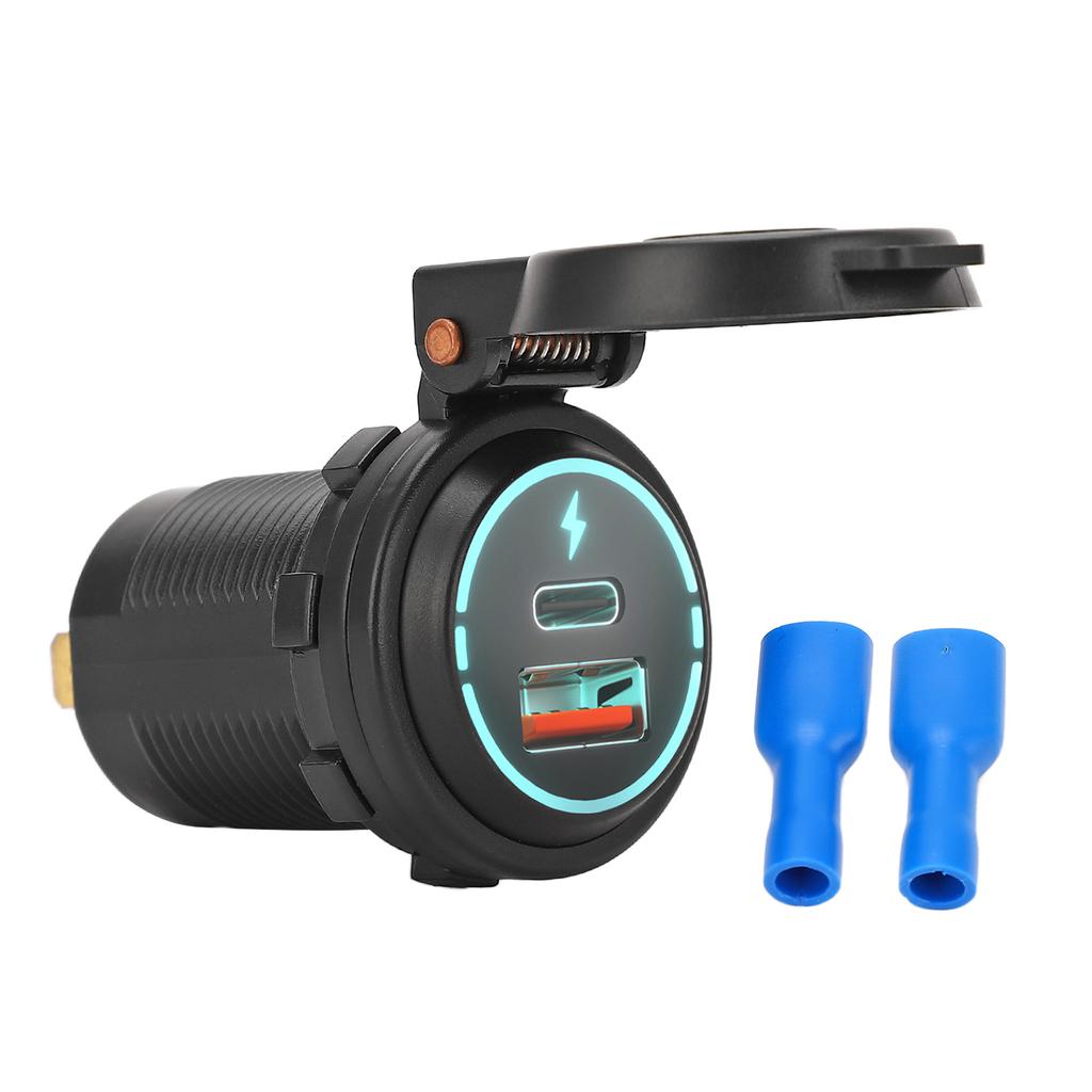 12V USB Charger Socket Fast Charging IP66 Waterproof PD Type C QC 3.0 Car Charger Adapter for