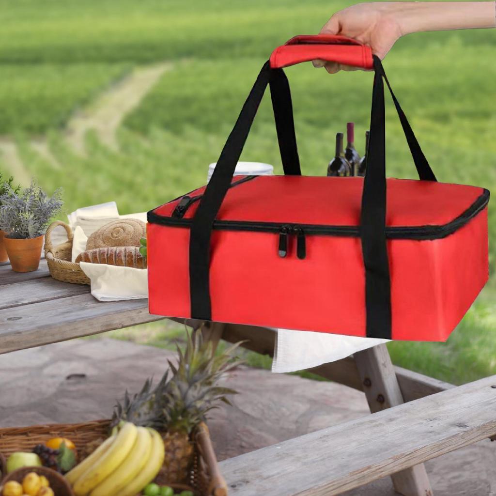 Delivery Pizza Insulation Bag Warmer Carrying Case Easy to Clean with Double Handles Heavy