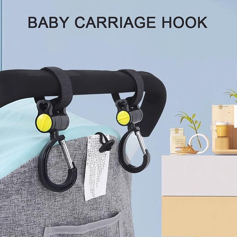1/2Pcs Universal Outdoor Stroller Accessories 360 Degree Cart Organizer Storage Bag Hanger Baby Pram Hooks Rotate Hanging Bag