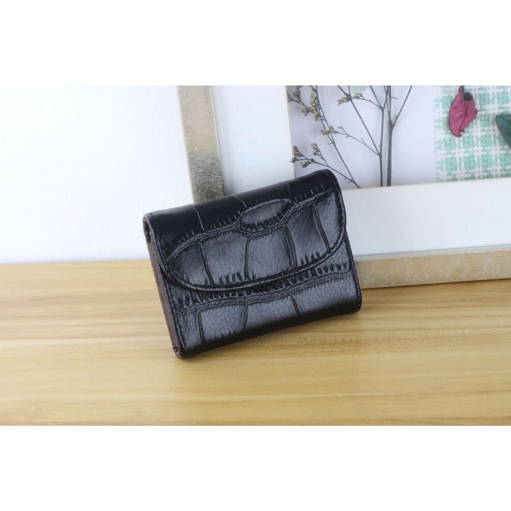 Peňaženka z hovädzej kože pre ženy, Malá, Jednoduchá a Pohodlná Viacfarebná Ručná Zipsom Uzatvárateľná Peňaženka Organizér na Karty