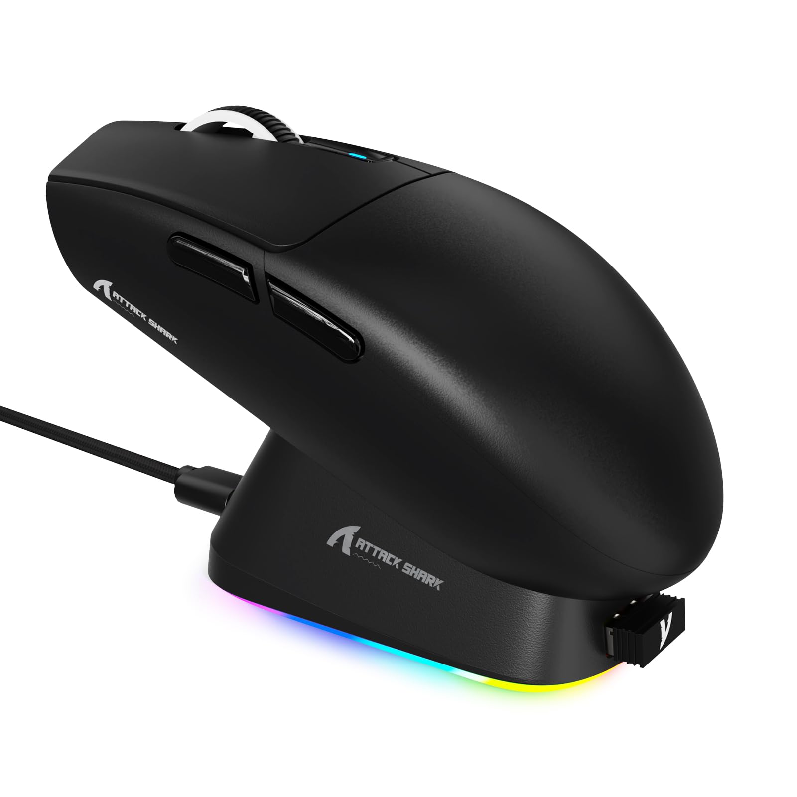 

Бездротова ігрова миша MAMBASNAKE x ATTACK SHARK G3PRO з магнітною зарядкою, RGB-підсвіткою, зарядкою, бездротовим і дротовим підключенням, 3 зручні в 500 мАг для FPS чорний