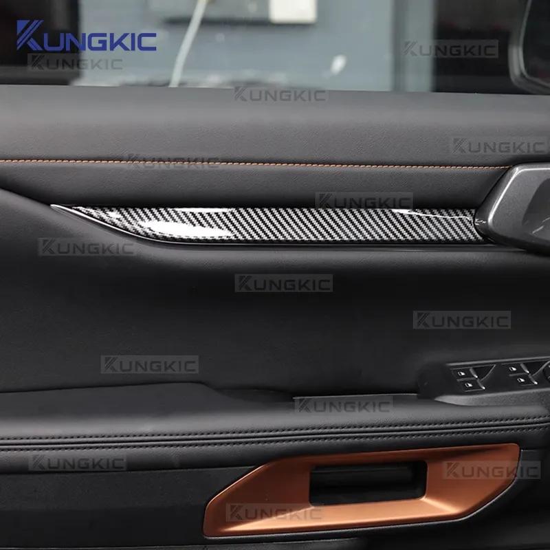 Carbon Fiber Pattern ABS Trim Cover For Ford Ranger 2024 2025 LHD RHD Car Door Decor Panel Interior Accessories