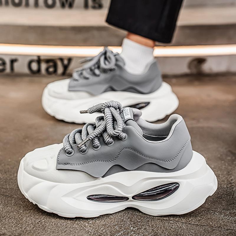 Daddy Shoes Men's Shoes Autumn and Winter New Men's Air Cushion Thick-soled Heightening Shoes Sports Shoes Trendy Casual Shoes Men's Shoes