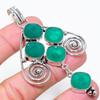 Emerald Gemstone 925 Sterling Silver Jewelry Pendant 3.27" P164