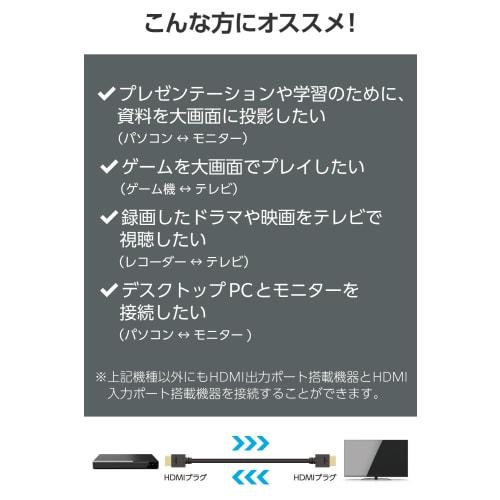 Elecom HDMI-Kabel 1m High Speed ??4K/30Hz ARC-kompatibel Vergoldet Dreifach geschirmt [HIGH SPEED mit ETHERNET zertifiziert] Für Fernseher, Projektoren, Computer