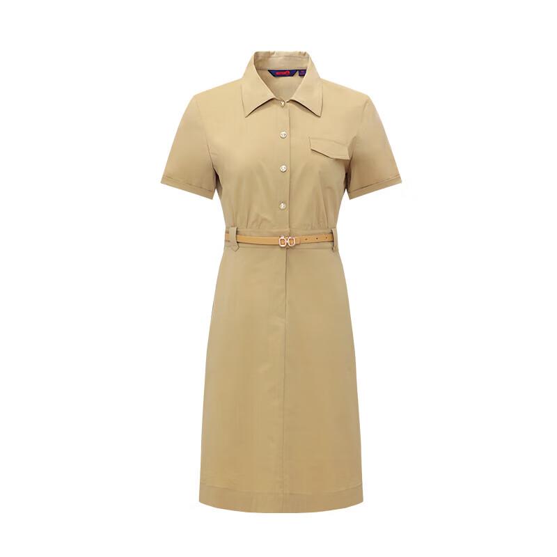 Navigare Women's Short Sleeve Cinch Waist Shirt Dress