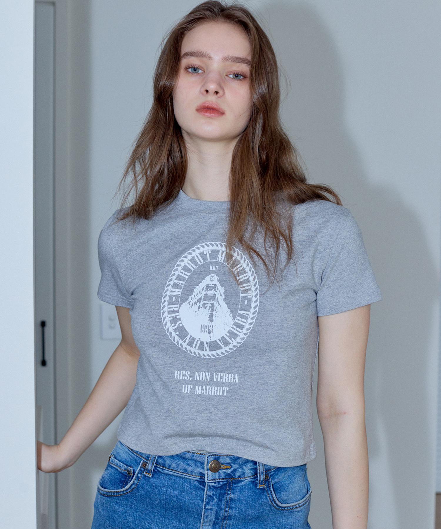 Marot French Crop T-Shirt_Gray Grey
