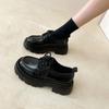 Women's Shoes Platform Flats Autumn Black Loafers Fashion Comfortable Leather Shoes Lace-up Outdoor Casual Oxfords Zapatos Mujer