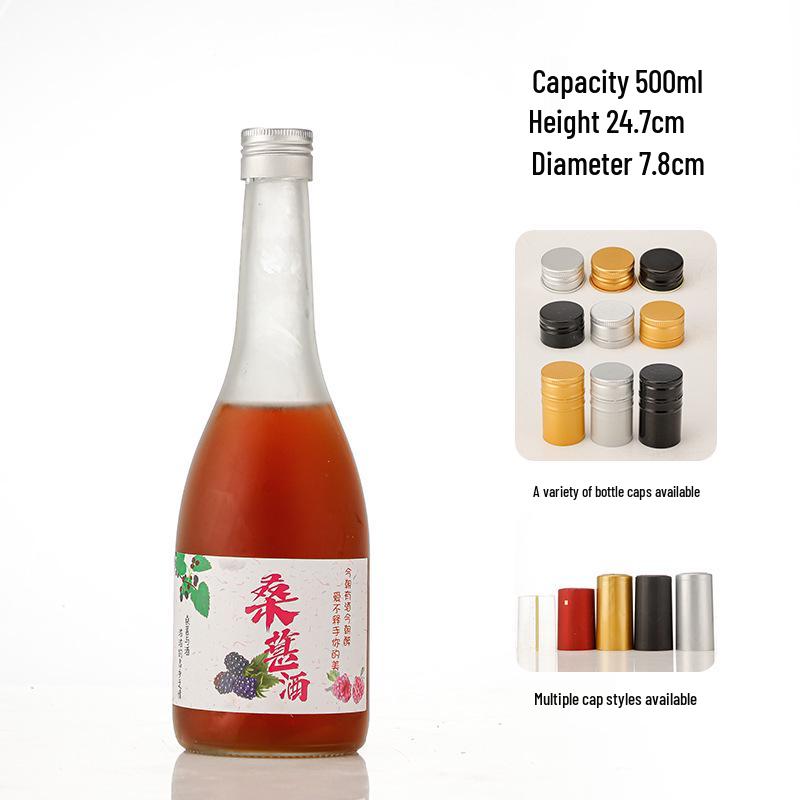 New Arrival Frosted Glass Wine Bottle – Transparent, Sealed, and Ideal for Baijiu or Homebrew