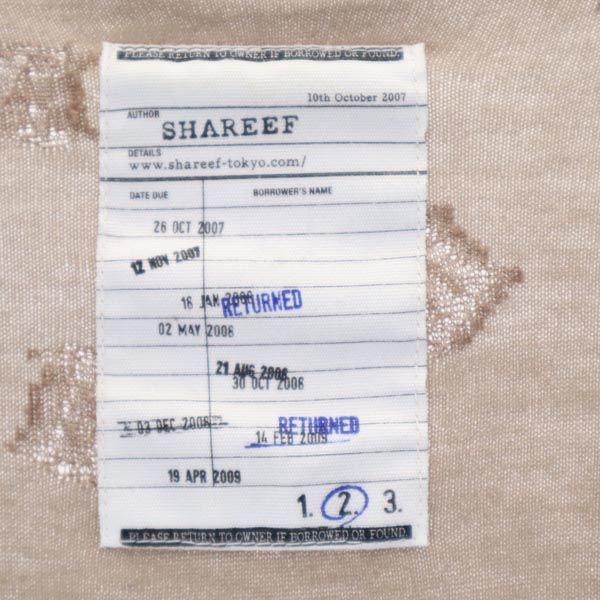 SHAREEF made in Japan Logo Long sleeve Cut 2 Brown V-neck cardigan Men's Used