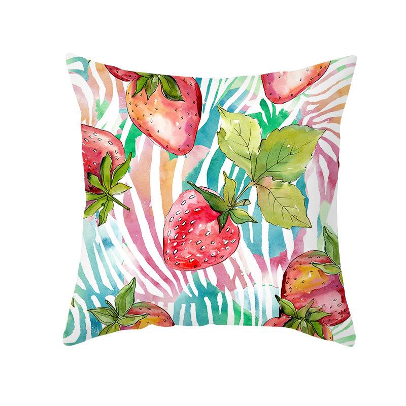 Nordic Sofa Pillow Cover Small Fresh Fruit Print Peach Skin Cushion Cover Office Pillow Cover Home