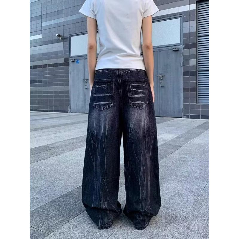JYL Men s Straight Jeans Cross-Border Letter  HipHop High-Street Denim 2XL амарантовый